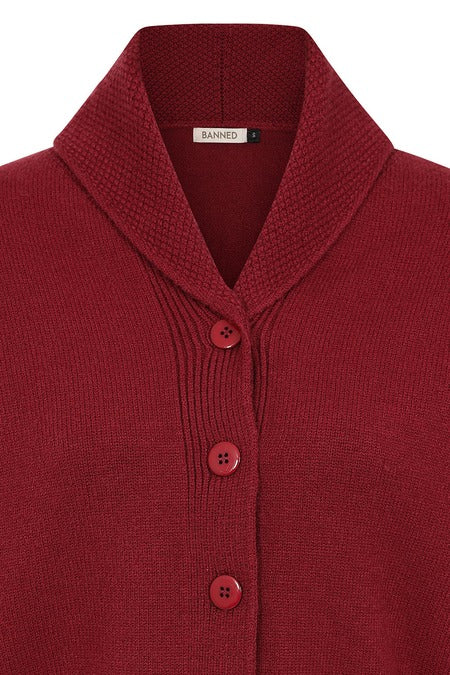 Violet Cardigan in Burgandy