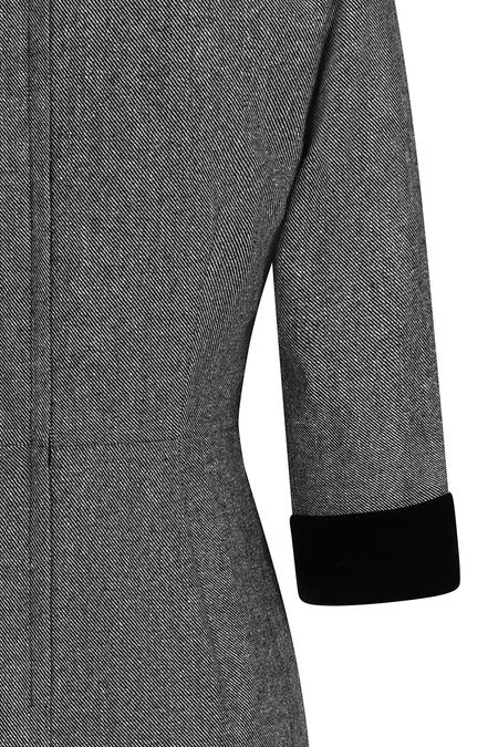 GREY SYLVIA HERRINGBONE PENCIL DRESS