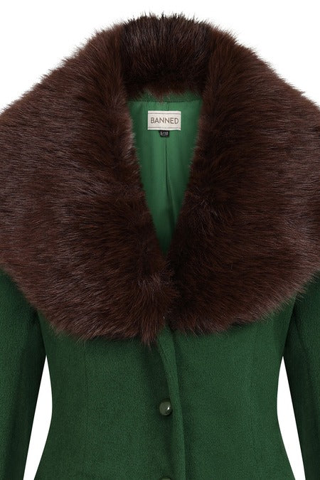 GREEN MARTHA FUR COAT