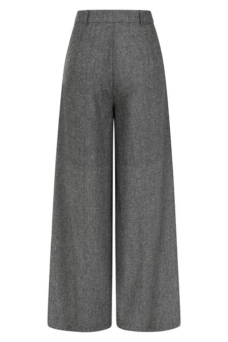 GREY LORI HERRINGBONE TROUSERS