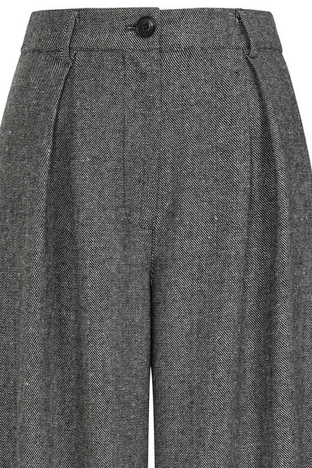GREY LORI HERRINGBONE TROUSERS