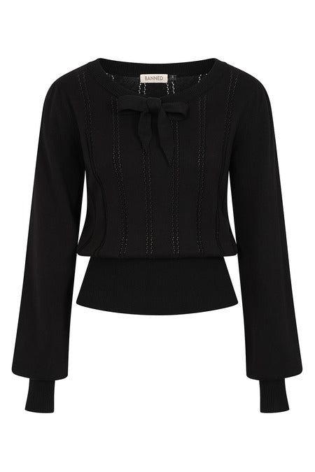 BLACK ANGEL POINTELLE KNIT JUMPER