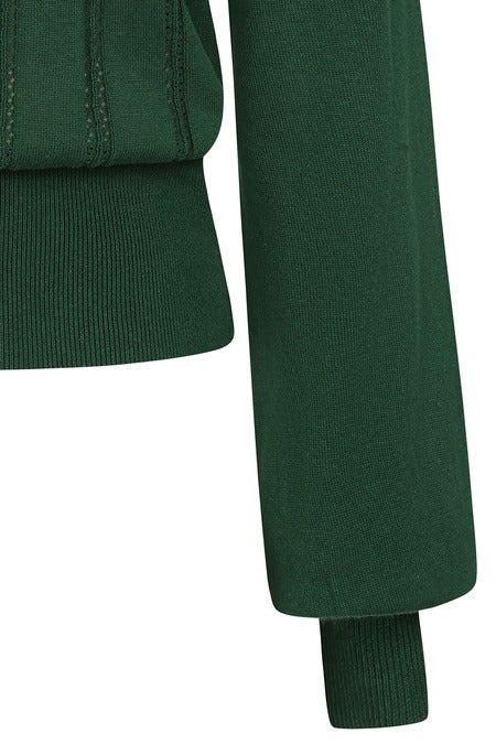 Angel Pointelle Knit Jumper in Green